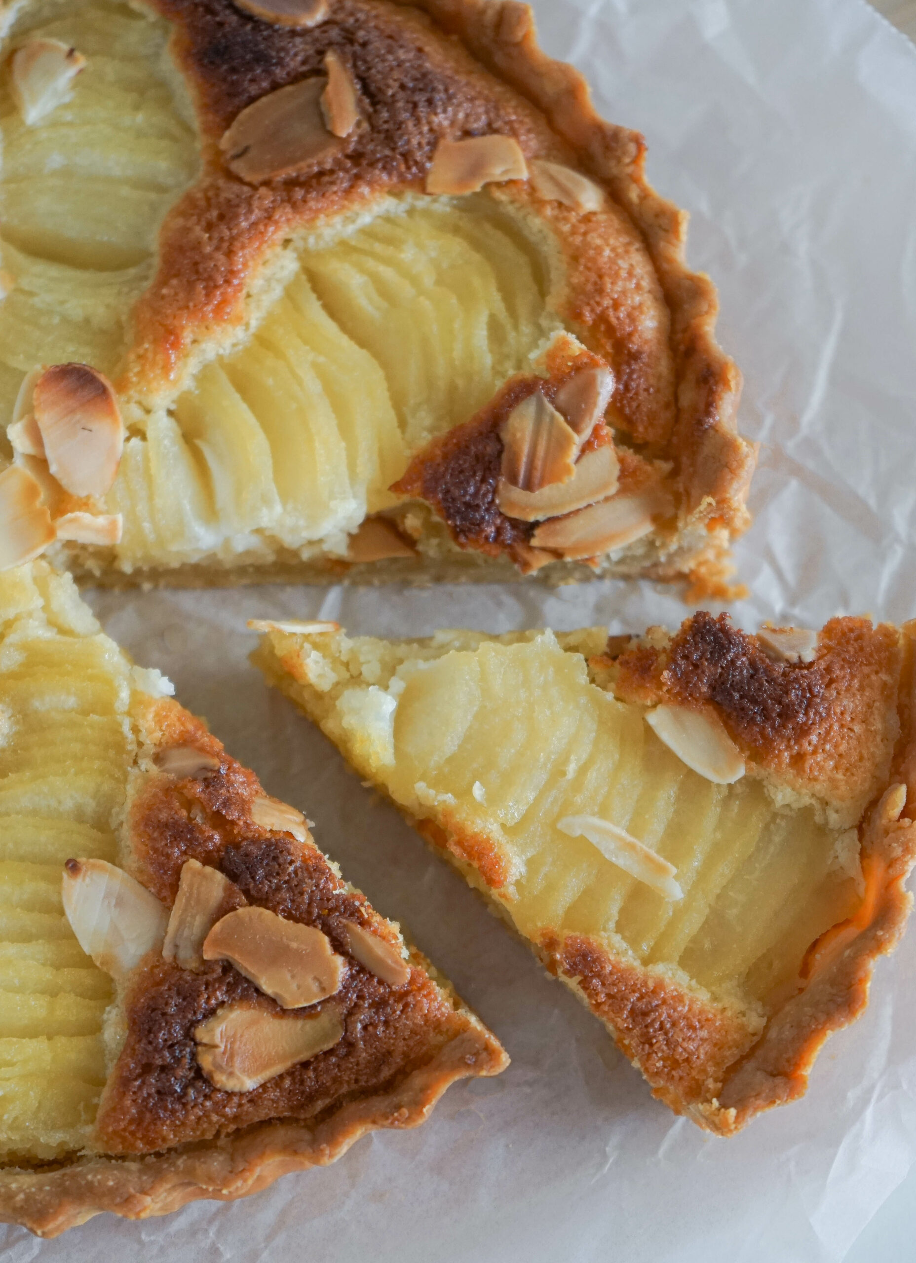 Pear frangipane tart