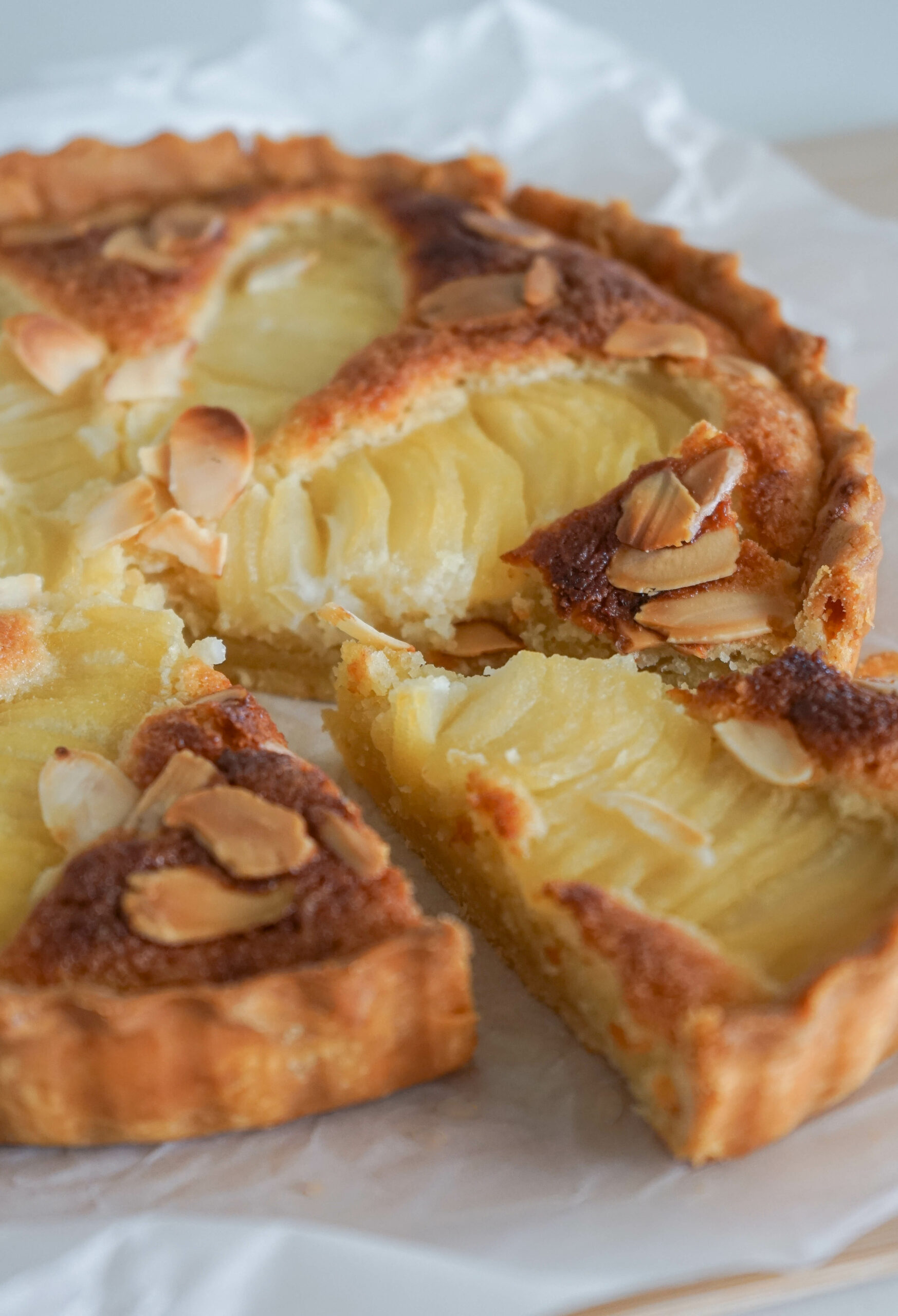 Pear frangipane tart